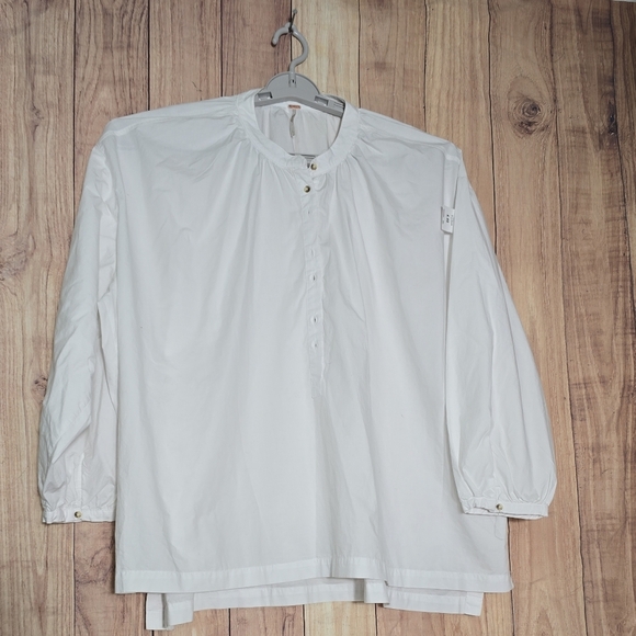 Free People Hey Baby Hi-Low Oversize Top 100% Cotton Size LARGE #OB658371 - Picture 9 of 15
